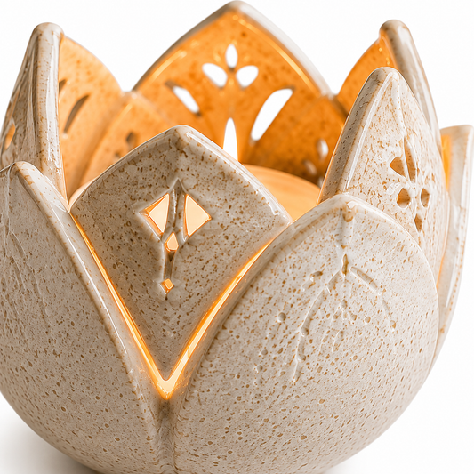 Ceramic Lotus Tealight Candle Holder