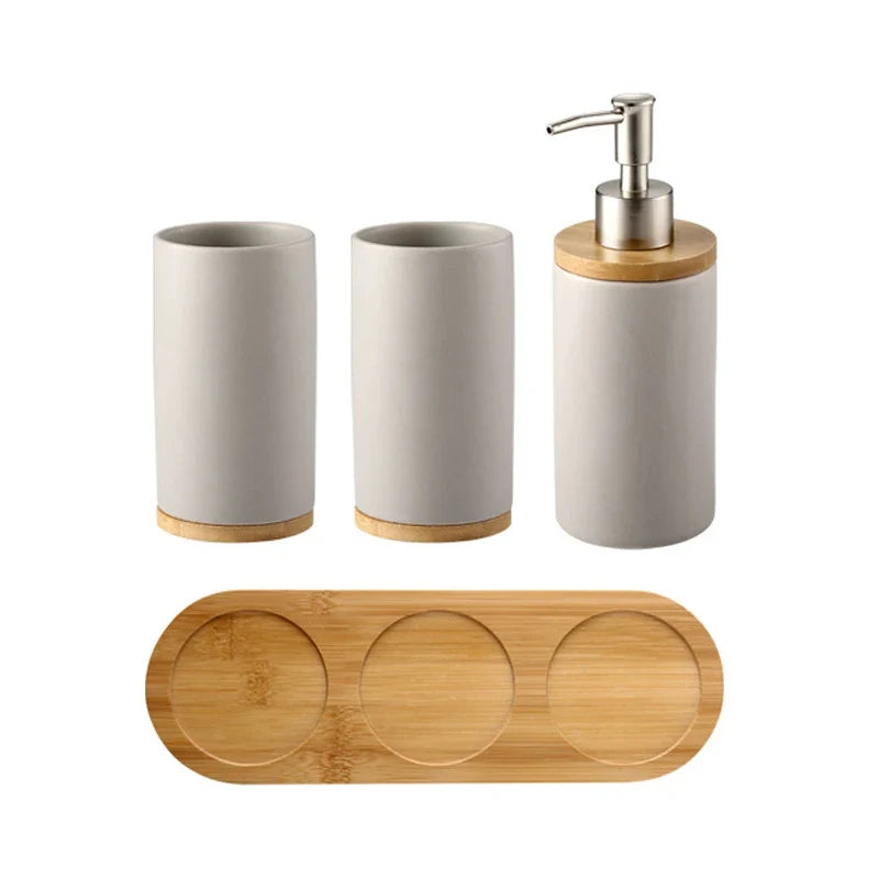 Ceramic Bathroom Accessory Set for Calm Luxury Bathrooms