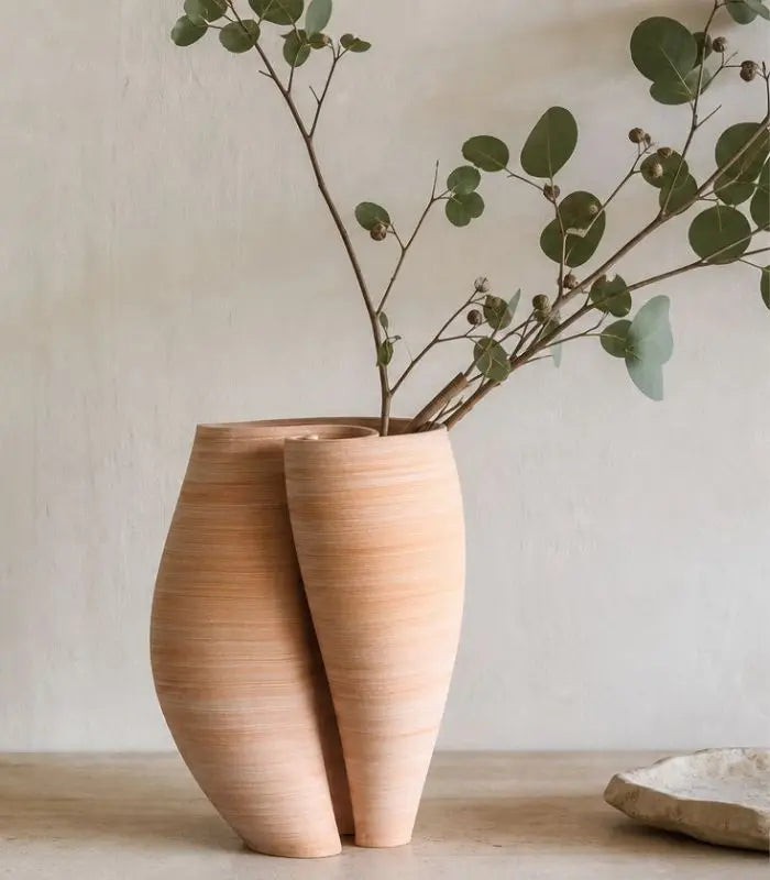 Solara Vase 3D-Printed 27 cm (10.63 in) Warm terracotta blush