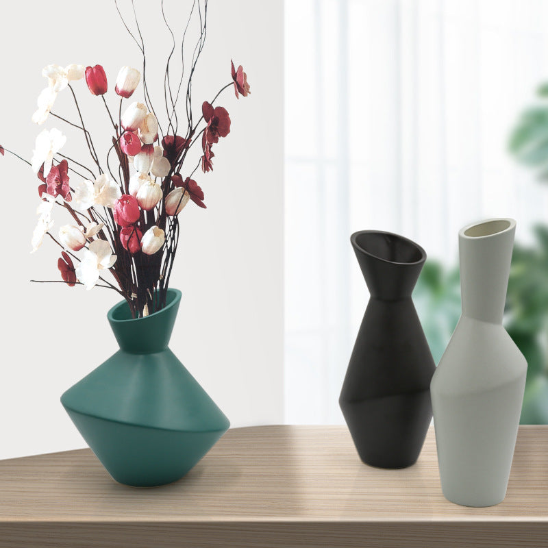 Oblique Mouth Ceramic Vase