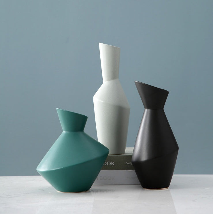 Oblique Mouth Ceramic Vase