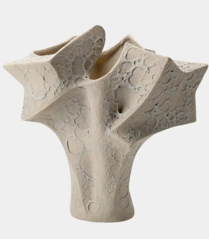 Laguna Large Handmade Ceramic Vase – Organic Textured Sand Finish, Sculptural Form 39 cm