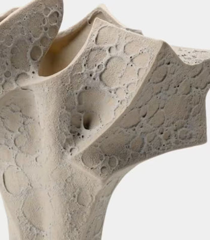 Laguna Large Handmade Ceramic Vase – Organic Textured Sand Finish, Sculptural Form 39 cm