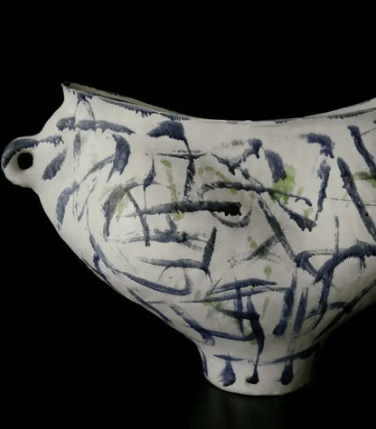 Ondine Hand-Painted Ceramic Vase | Abstract Sculptural Art Vessel