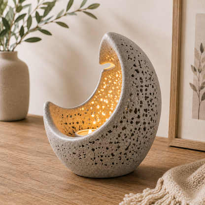 Ceramic Crescent Moon Incense Holder