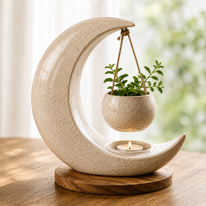 Ceramic Crescent Moon Planter