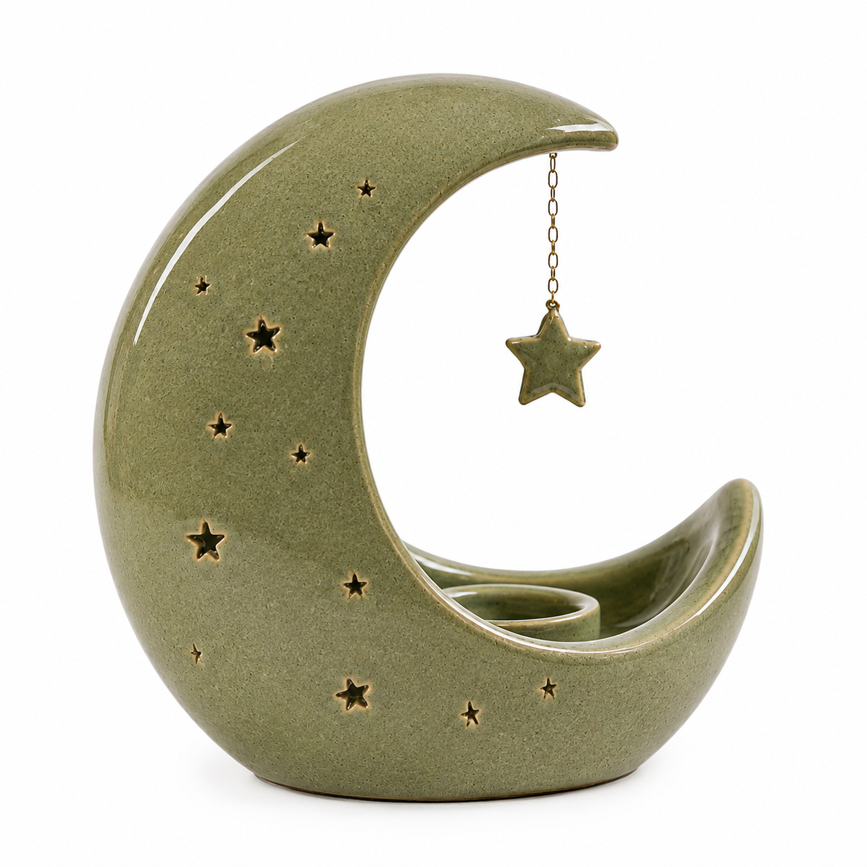 Ceramic Crescent Moon Tealight Candle Holder