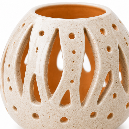 Ceramic Cutout Candle Lantern