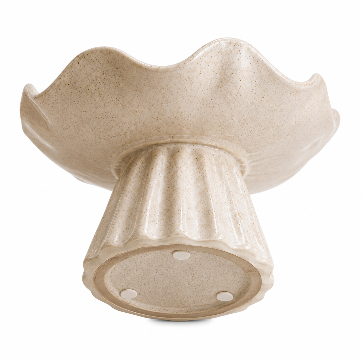 Ceramic Scalloped Pedestal Bowl