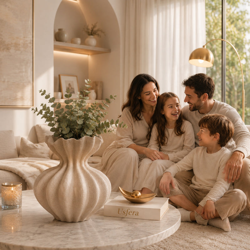 Sculptural Ivory Ceramic Vase for Calm Luxury Interiors