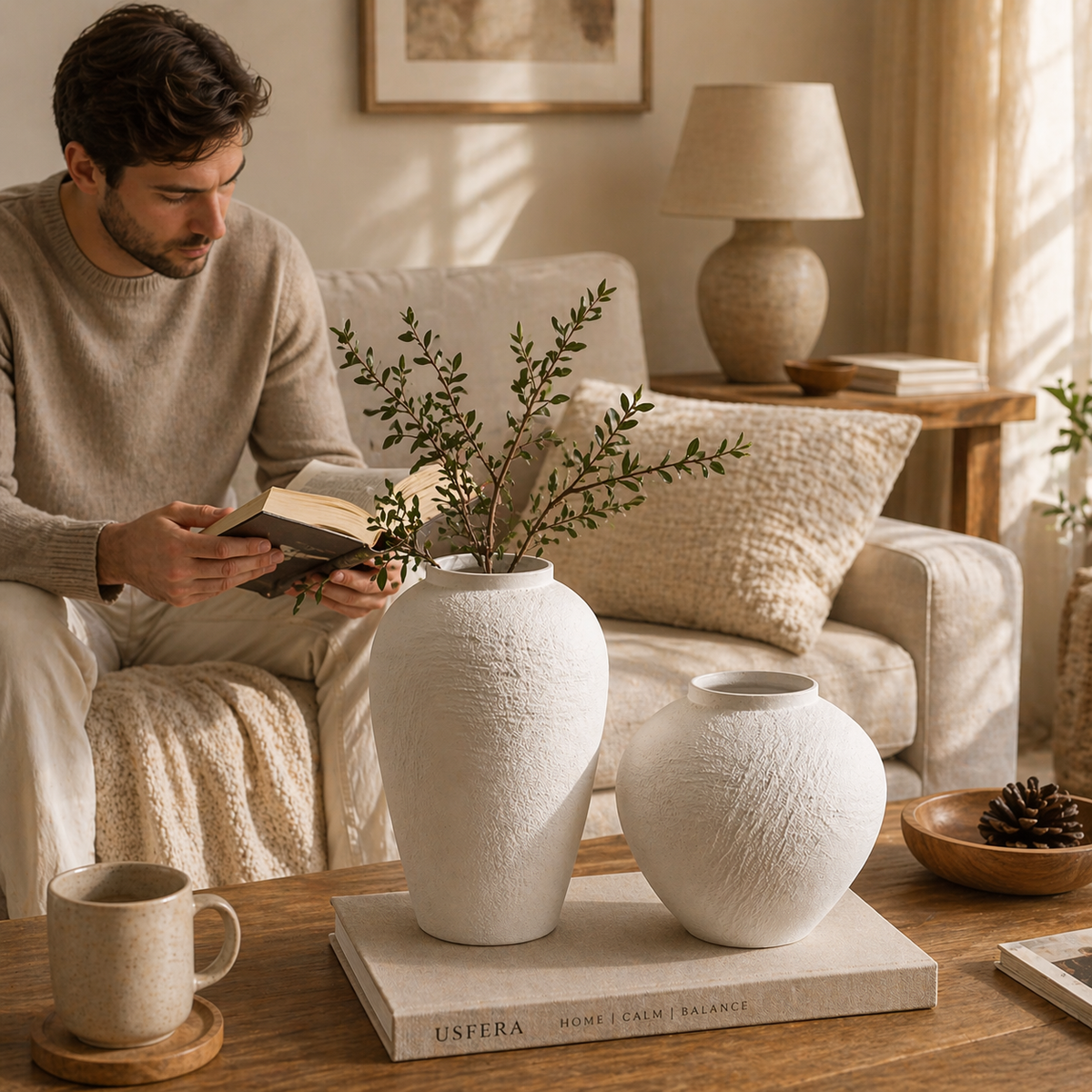 Minimalist Ceramic Vase Set for a Calmer Home | Natural texture