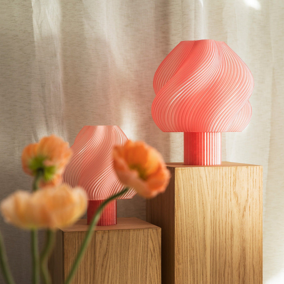 Crème Atelier soft serve lamp, Large, Peach Sorbet
