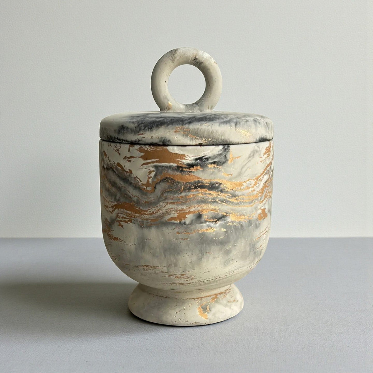 Calista Concrete Vessel - Black Fusion Marble