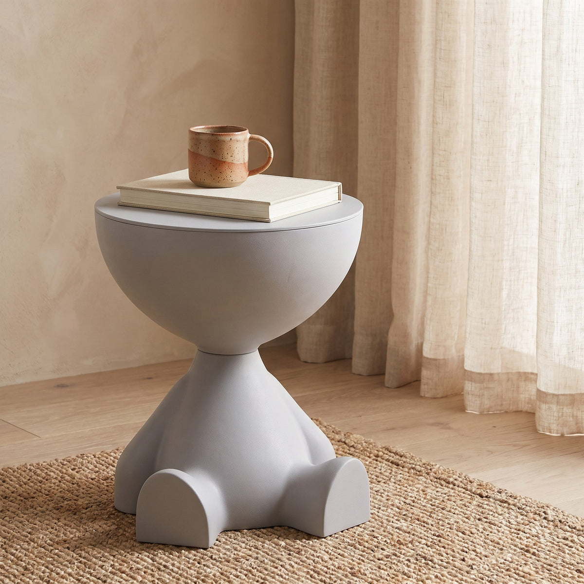 Bowl-Top Storage End Table
